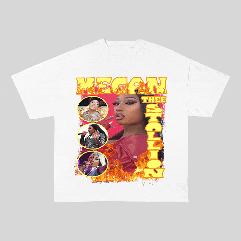 RDMCLOTHINGART tapestry hoodie MEGAN STALLION HEAVY WEIGHT COTTON TEE-9131