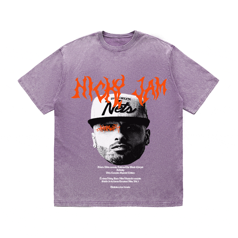 RDMCLOTHINGART tapestry hoodie NICKY JAM HEAVY WEIGHT COTTON TEE-8943