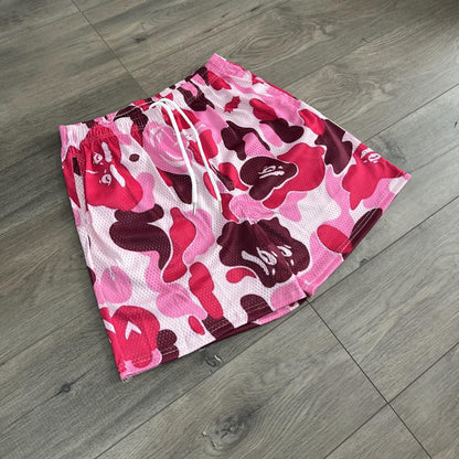 PINK CAMO MESH SHORTS-8698 - RDMCLOTHINGART