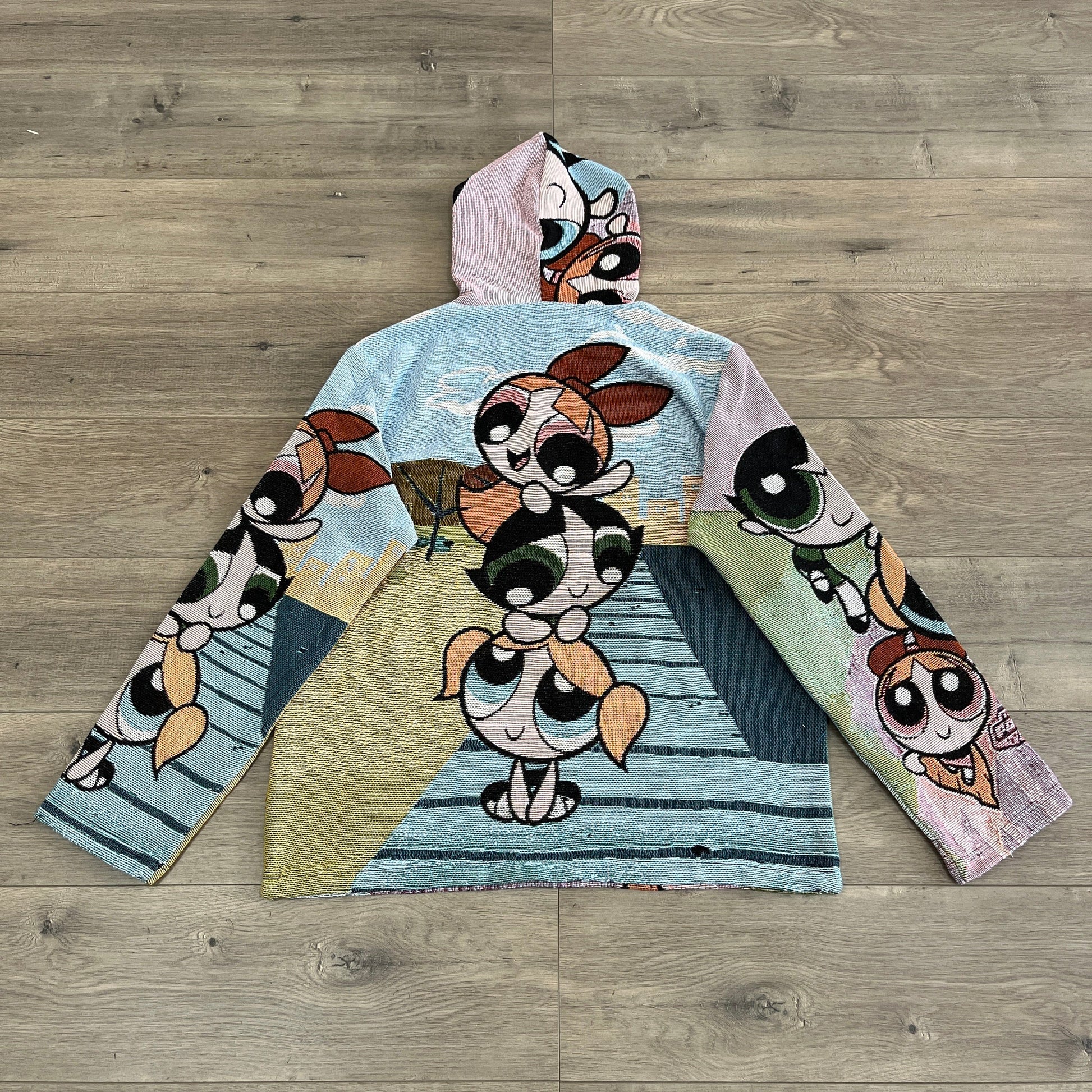 POWERPUFF GIRLS TAPESTRY HOODIE - RDMCLOTHINGART