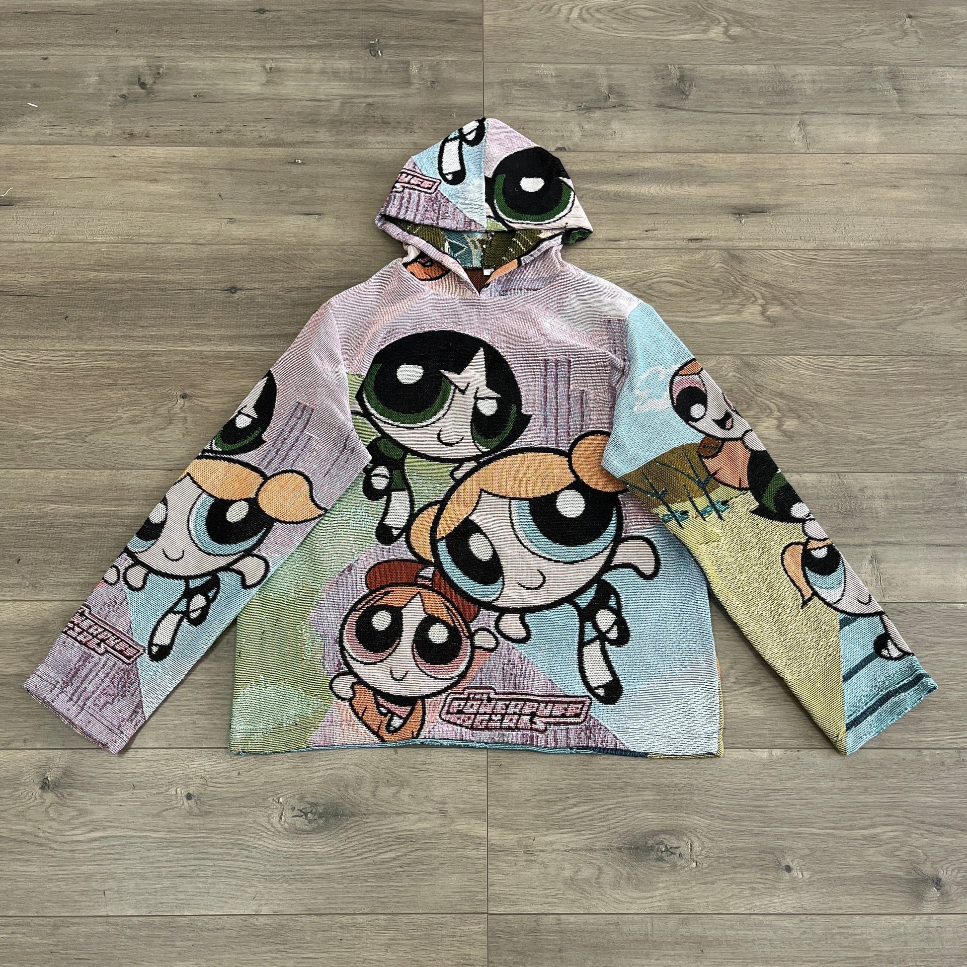 POWERPUFF GIRLS TAPESTRY HOODIE - RDMCLOTHINGART