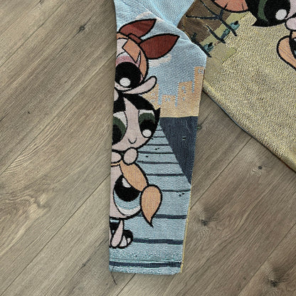 POWERPUFF GIRLS TAPESTRY HOODIE - RDMCLOTHINGART