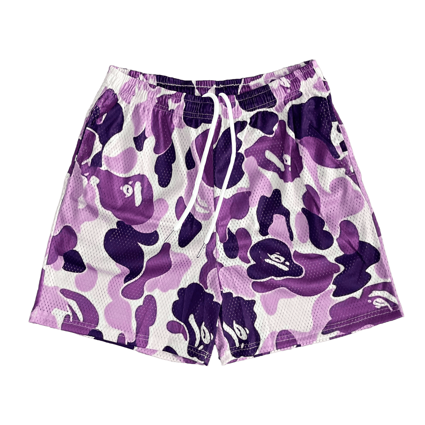 PURPLE CAMO MESH SHORTS-8697 - RDMCLOTHINGART