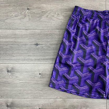 PURPLE GY MESH SHORTS-8736 - RDMCLOTHINGART