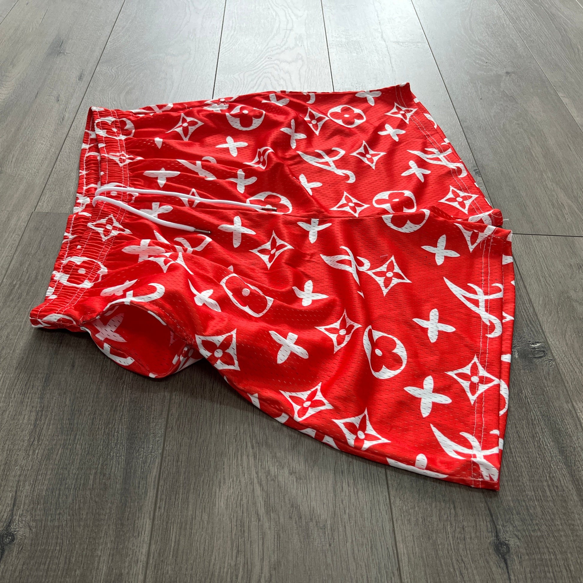 RDMCLOTHINGART tapestry hoodie RED ALABAMA MESH SHORTS-8600