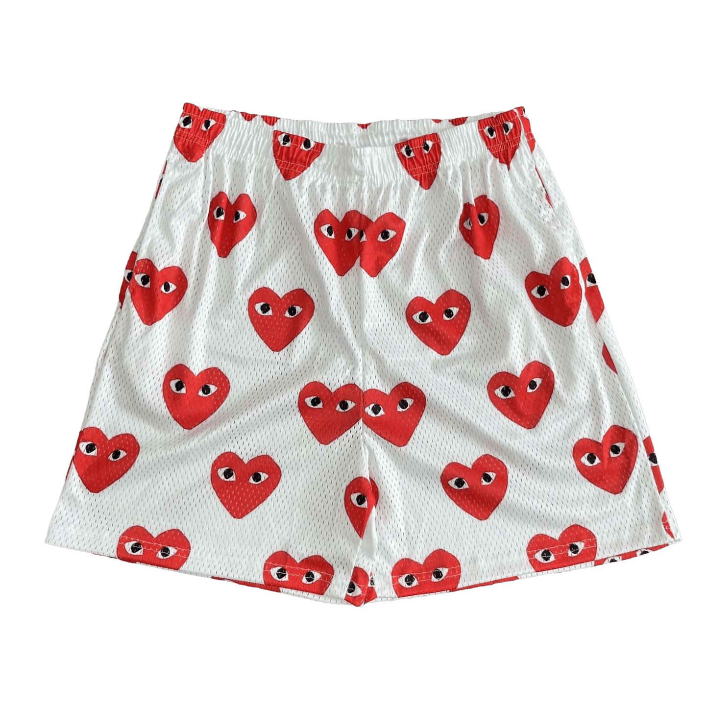 RED CDG MESH SHORTS-8716 - RDMCLOTHINGART