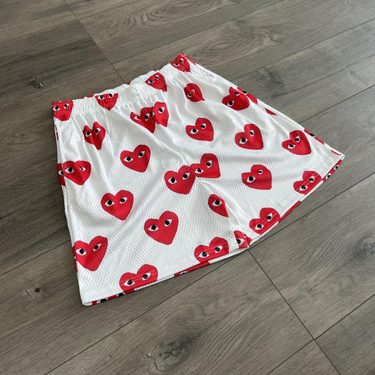 RED CDG MESH SHORTS-8716 - RDMCLOTHINGART