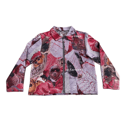RED FREE YSL TAPESTRY JACKET - RDMCLOTHINGART