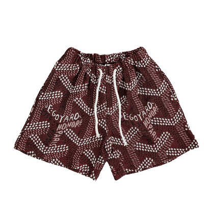RED GY TAPESTRY SHORTS - RDMCLOTHINGART