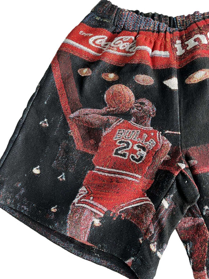 RED MJ DUNK TAPESTRY SHORTS - RDMCLOTHINGART