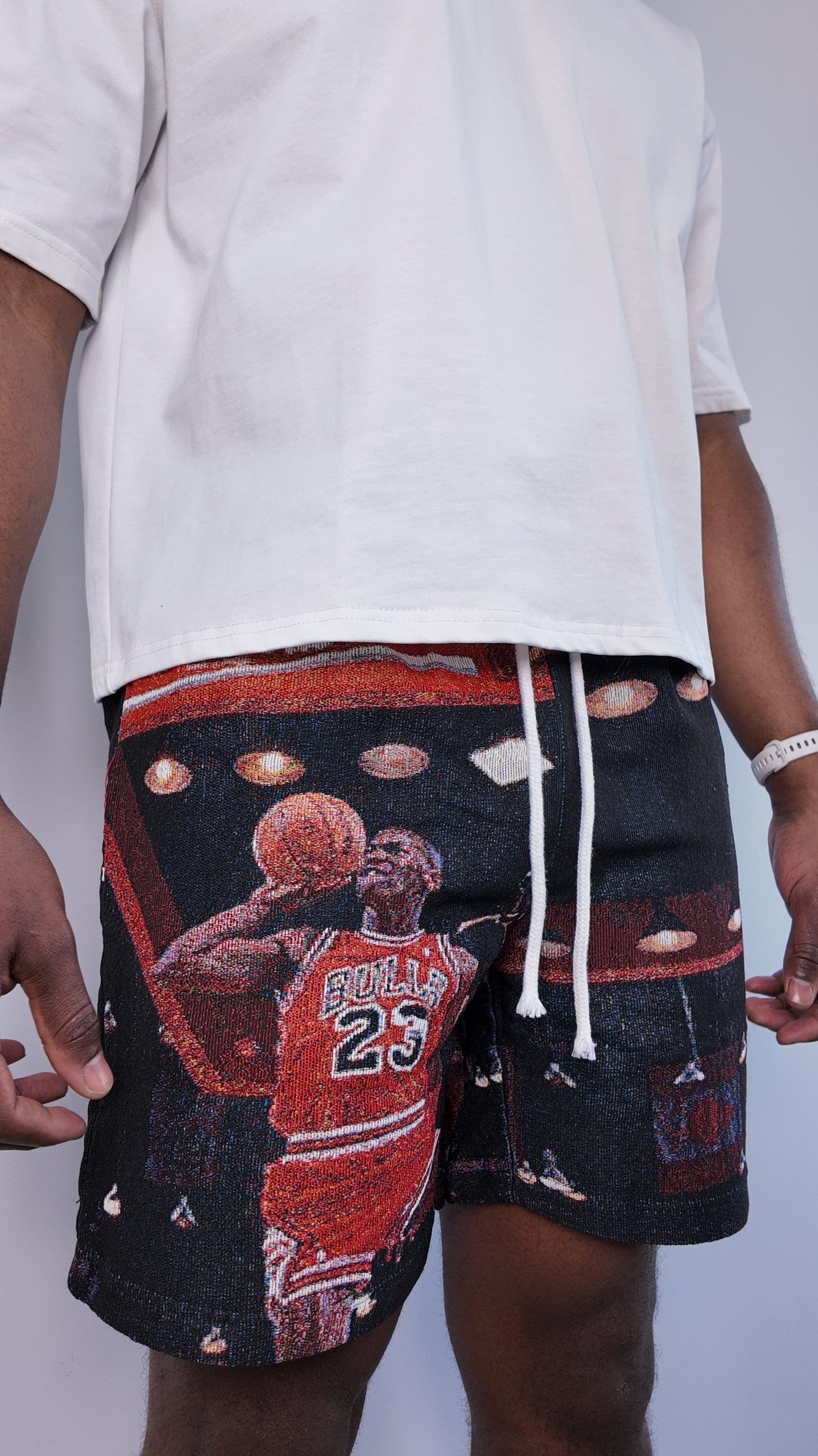 RED MJ DUNK TAPESTRY SHORTS - RDMCLOTHINGART