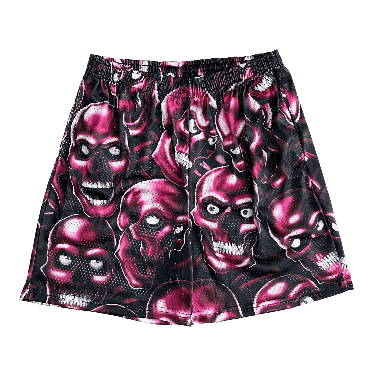 RED SKULL MESH SHORTS-8731 - RDMCLOTHINGART