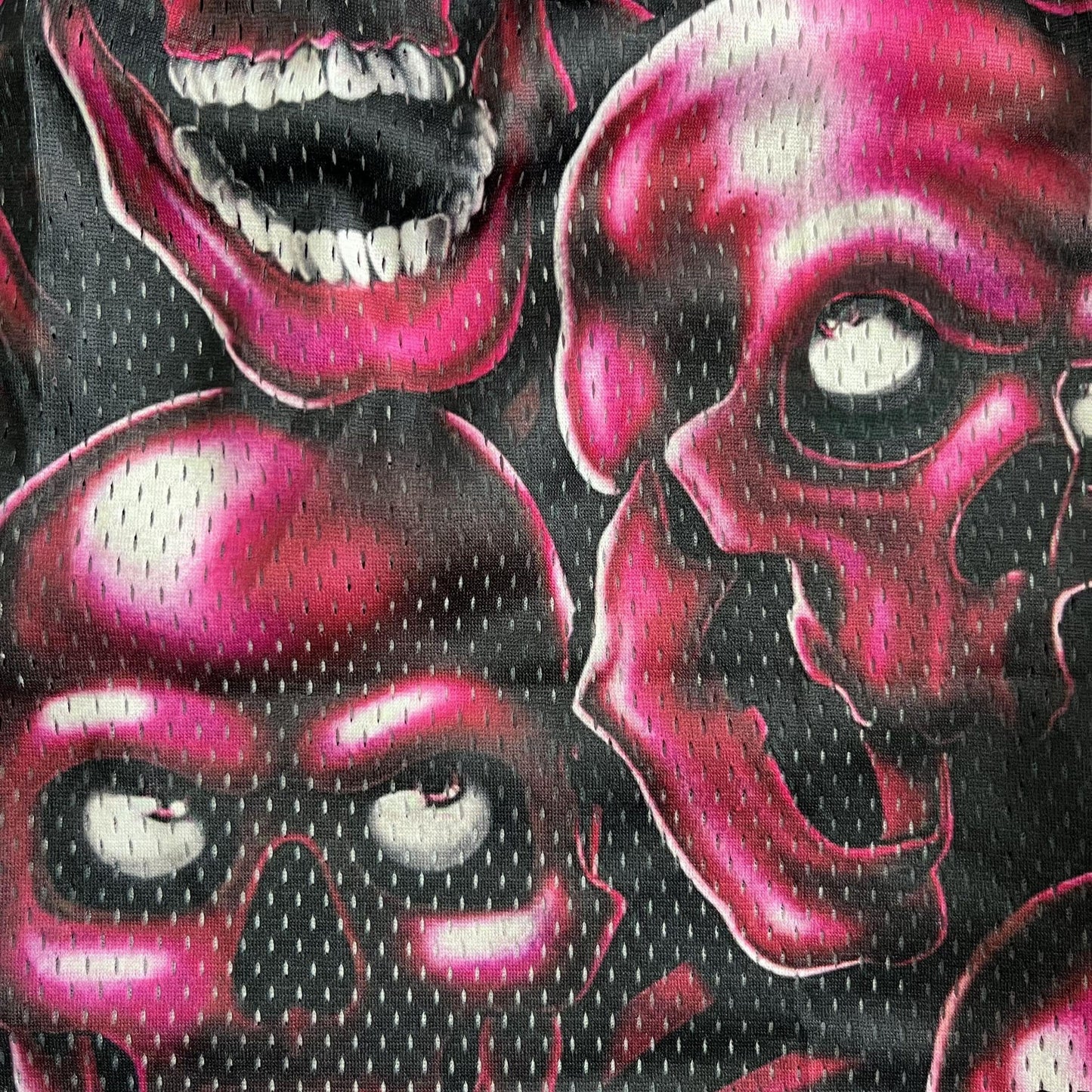 RED SKULL MESH SHORTS-8731 - RDMCLOTHINGART