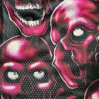 RED SKULL MESH SHORTS-8731 - RDMCLOTHINGART