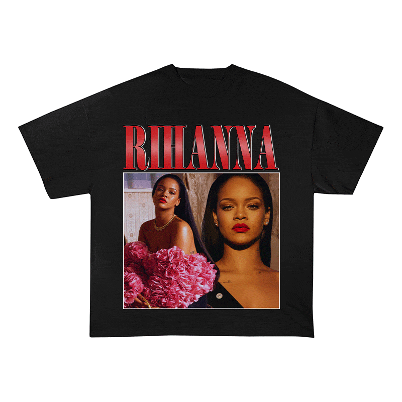 RDMCLOTHINGART tapestry hoodie RIHANNA HEAVY WEIGHT COTTON TEE-8868