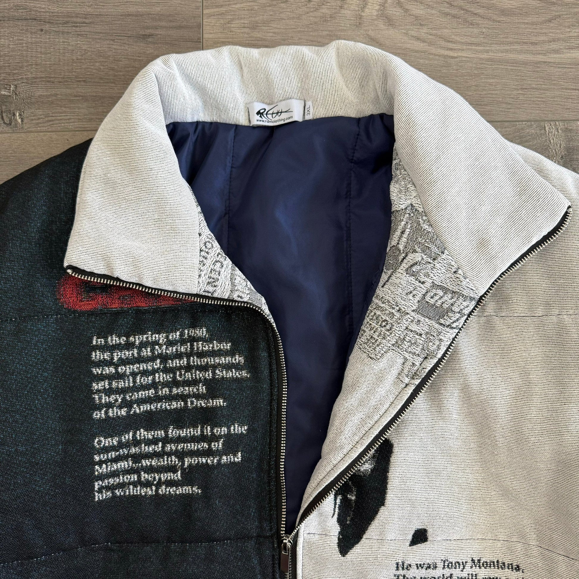 RDMCLOTHINGART tapestry hoodie SCARFACE TAPESTRY COAT