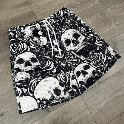 SKULL MESH SHORTS-8691 - RDMCLOTHINGART