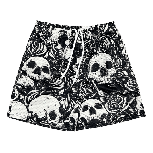 SKULL MESH SHORTS-8691 - RDMCLOTHINGART