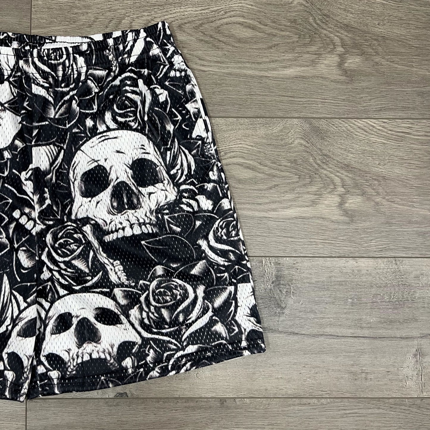 SKULL MESH SHORTS-8691 - RDMCLOTHINGART