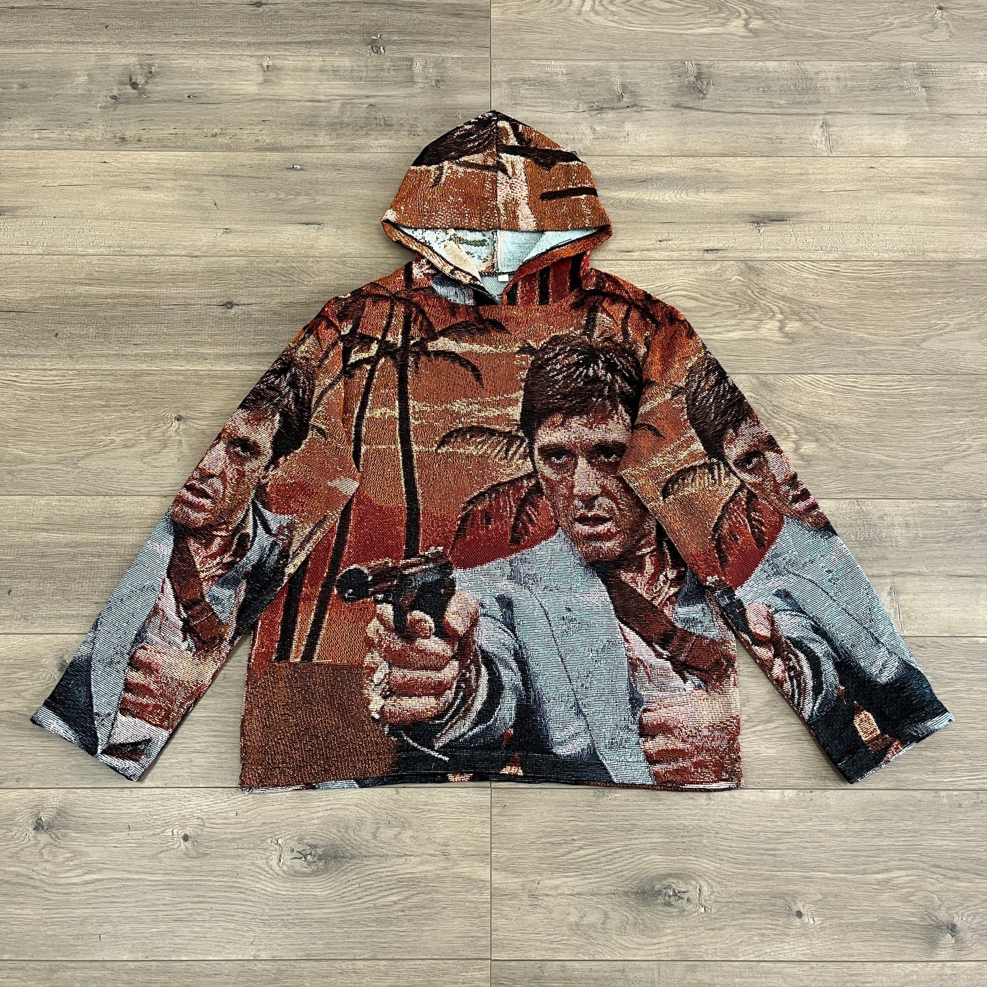 TONY MONTANA TAPESTRY HOODIE - RDMCLOTHINGART