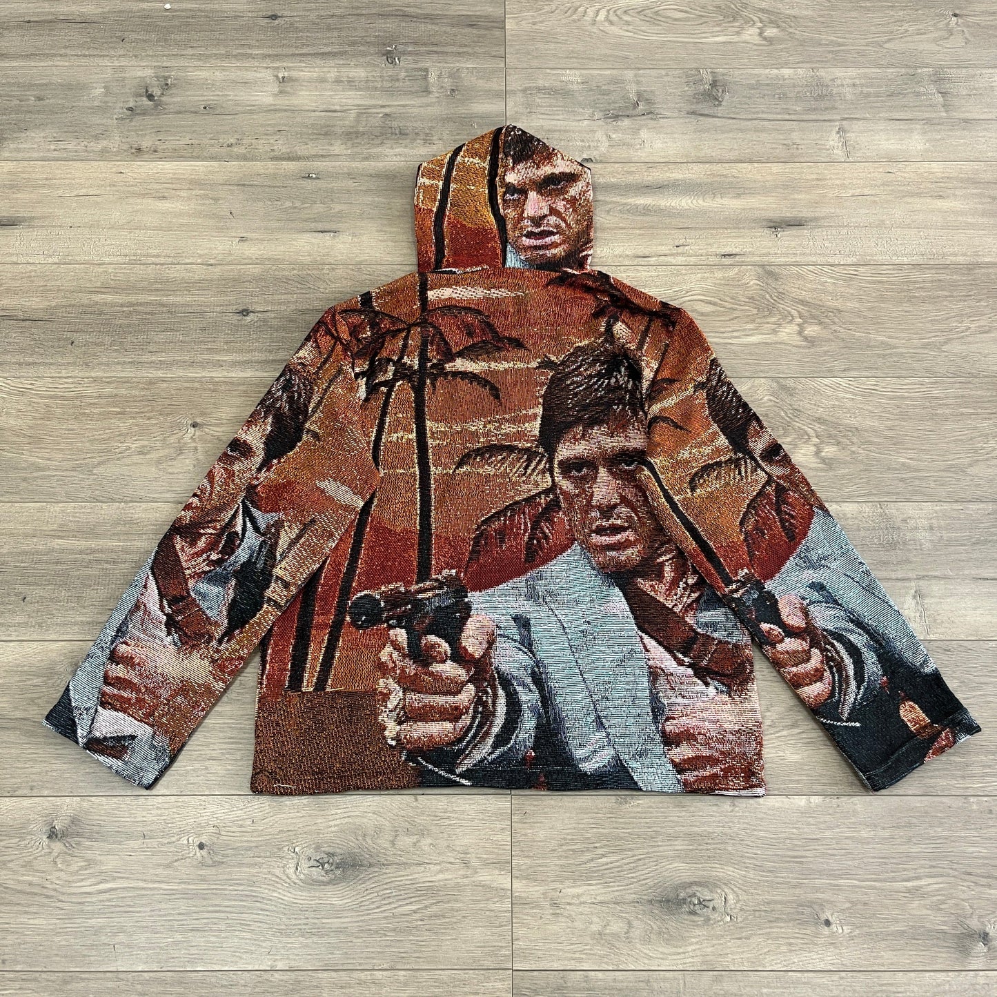 TONY MONTANA TAPESTRY HOODIE - RDMCLOTHINGART