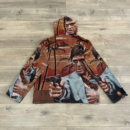 TONY MONTANA TAPESTRY HOODIE - RDMCLOTHINGART