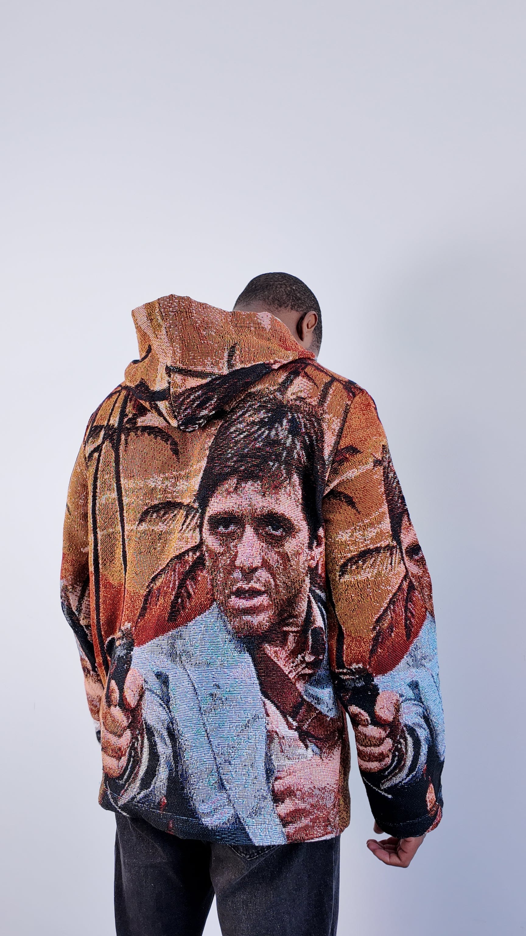 TONY MONTANA TAPESTRY HOODIE - RDMCLOTHINGART