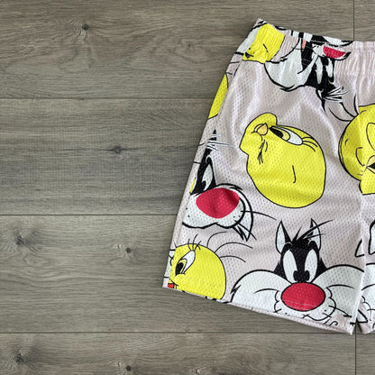 TWEETY AND SYLESTER MESH SHORTS-8610 - RDMCLOTHINGART