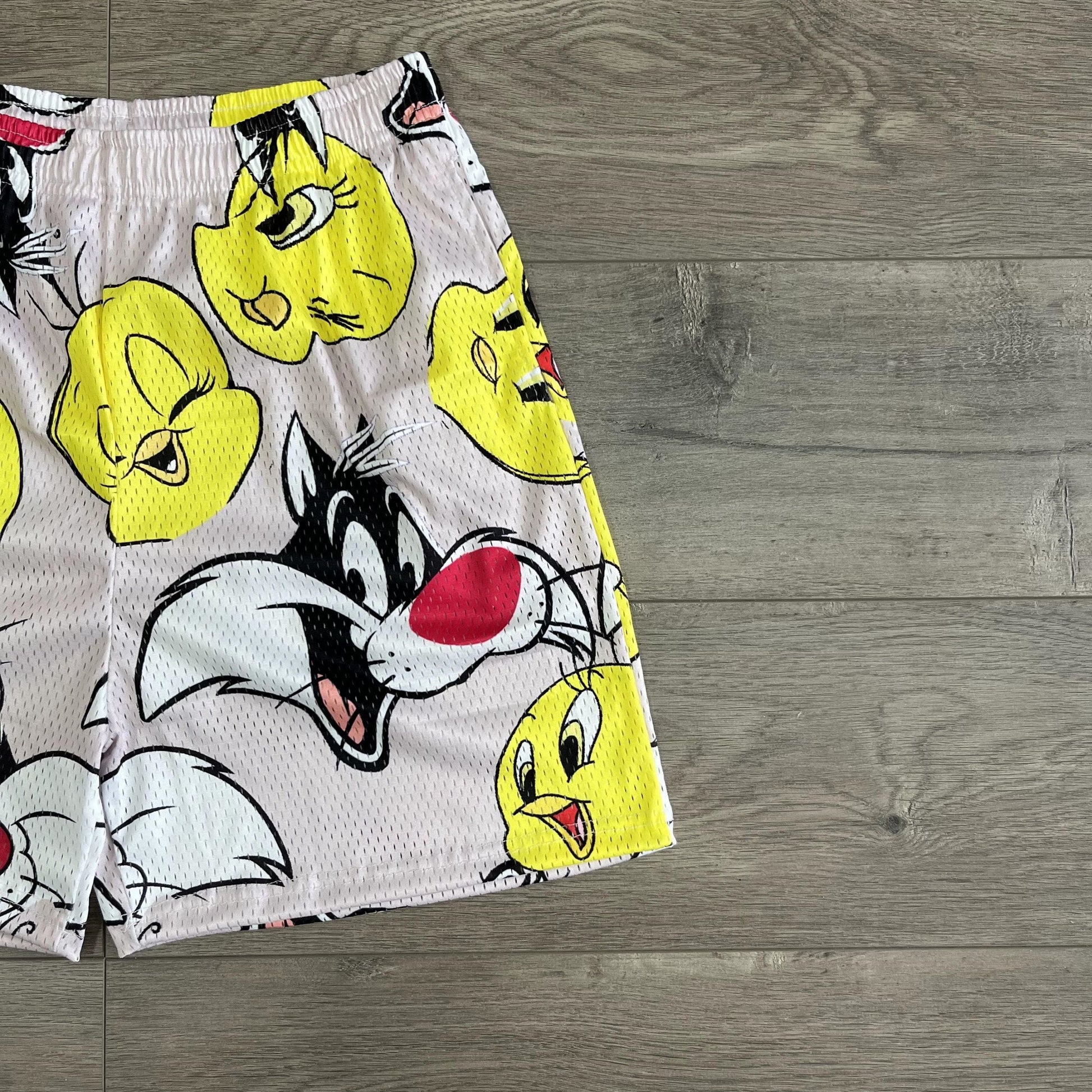 TWEETY AND SYLESTER MESH SHORTS-8610 - RDMCLOTHINGART