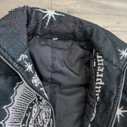 VIGENCITA BLACK TAPESTRY COAT - RDMCLOTHINGART