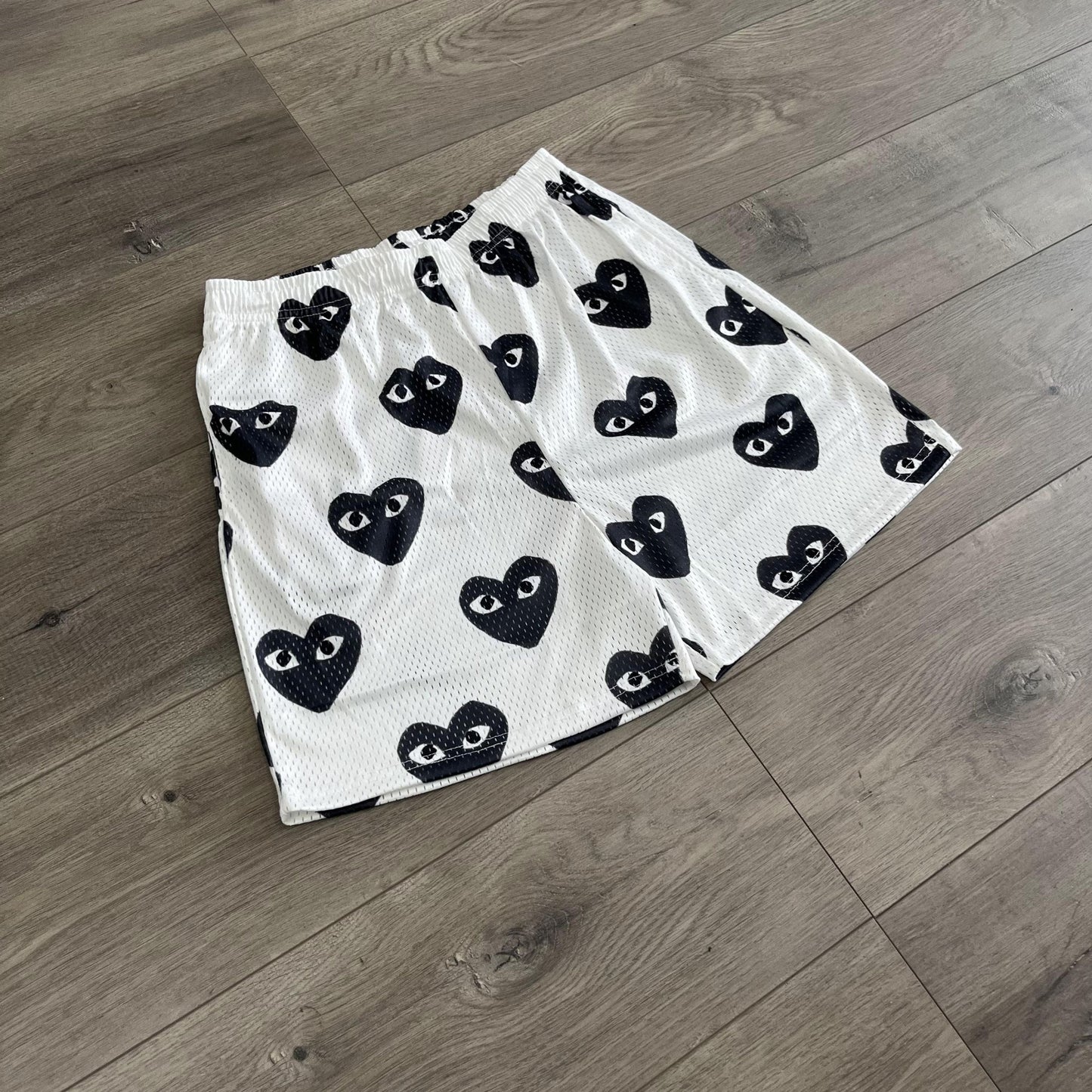 WHITE CDG MESH SHORTS-8714 - RDMCLOTHINGART
