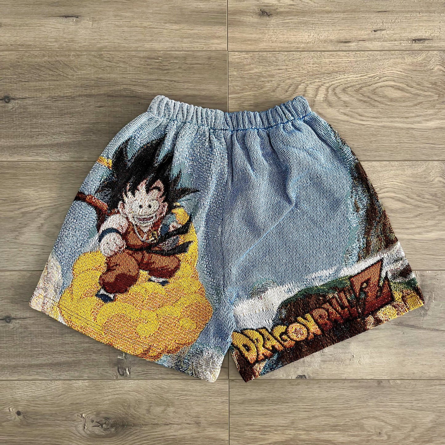 YOUNG GOKU TAPESTRY SHORTS - RDMCLOTHINGART