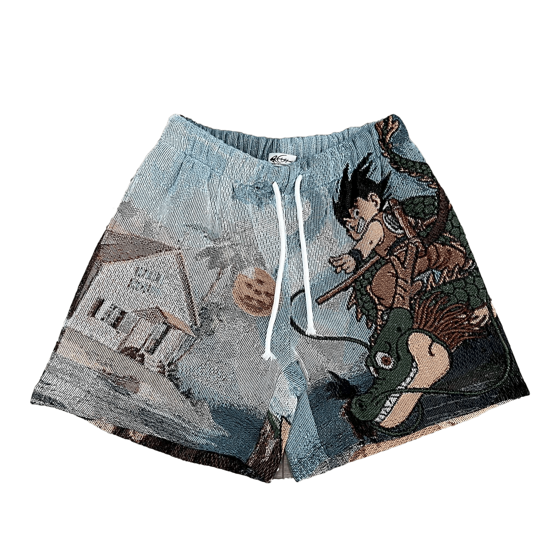 YOUNG GOKU TAPESTRY SHORTS - RDMCLOTHINGART