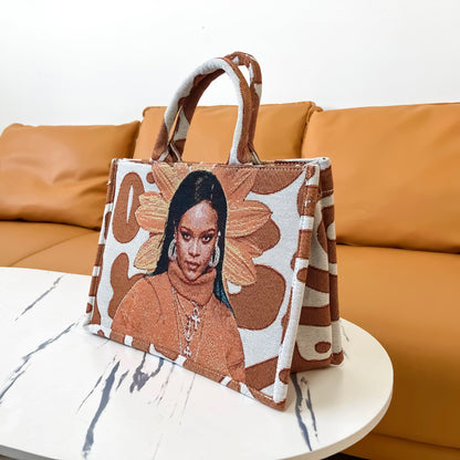 RIHANNA TAPESTRY TOTE BAG - RDMCLOTHINGART